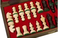 Estuche de madera para tablero de ajedrez con inserto (35 x 35 cm), campo 35 x 35 mm